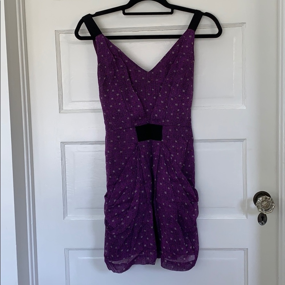 Hype Purple Print Silk Dress